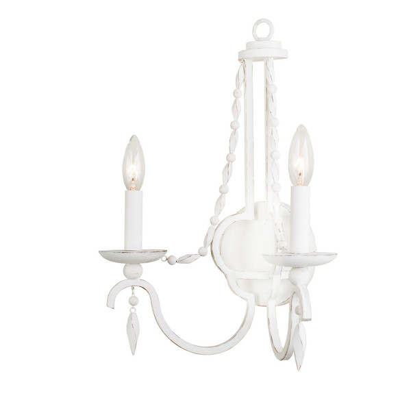 Kalco - 507220DW - Two Light Wall Bracket - Acadia - Distressed White