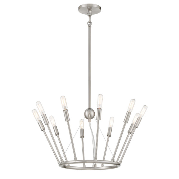 George Kovacs - P1680-084 - Ten Light Chandelier - Royalty - Brushed Nickel