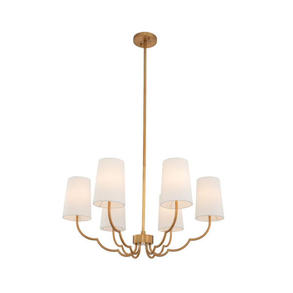 Kalco - 514372NB - Six Light Chandelier - Sophia - New Brass