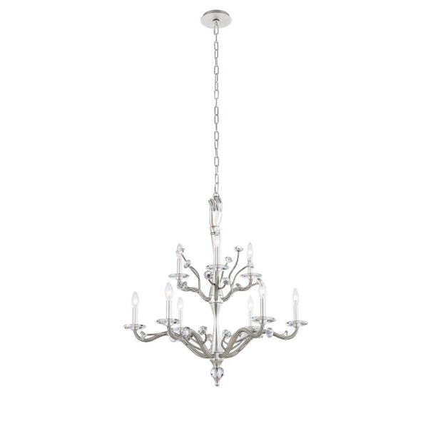 Kalco - 517772PW - Nine Light Chandelier - Venus - Pewter
