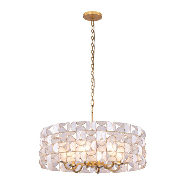 Kalco - 520555OL - Six Light Pendant - Crescent - Oxidized Gold Leaf