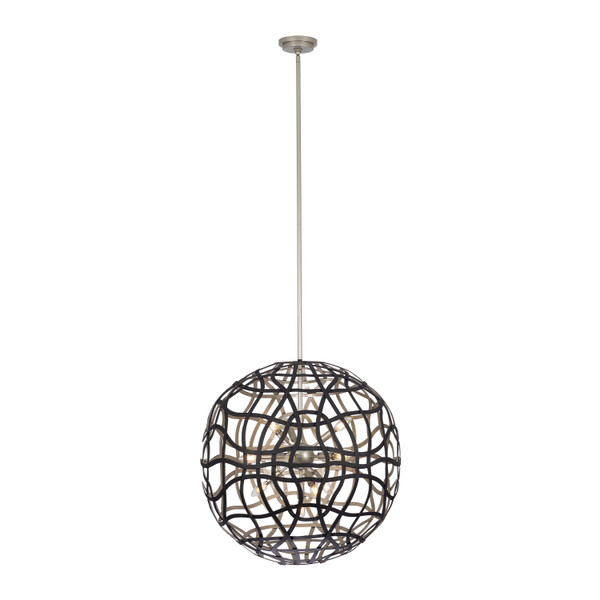 Kalco - 525855BTS - 13 Light Pendant - ENTICE - Matte Black / Tarnish Silver