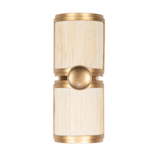 Kalco - 526821PABMG - Two Light Wall Sconce - Button - Pearlized Antique Brass Modern Gold