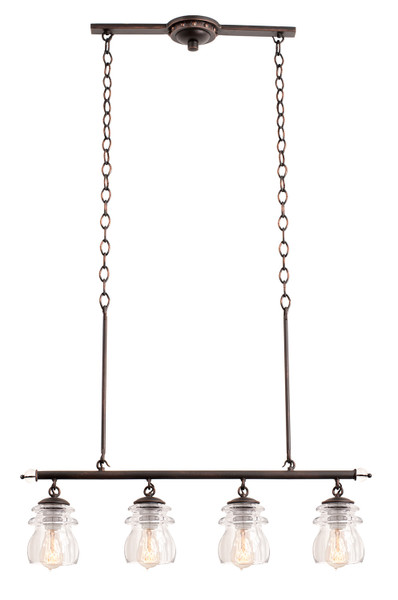 Kalco - 6315AC - Four Light Island Pendant - Brierfield - Antique Copper