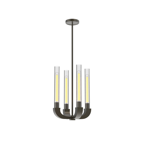 Alora - CH316004UBCR - Four Light Chandelier - Flute - Ribbed Glass/Urban Bronze