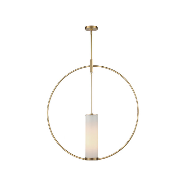 Alora - PD309130NBOP - One Light Pendant - Amor - Natural Brass/Opal Glass