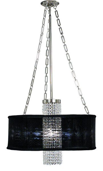 Framburg - 1955 PS/SWH - One Light Chandelier - Angelique - Polished Silver with White Sheer Shade