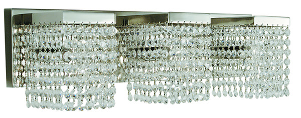 Framburg - 1993 PS - Three Light Wall Sconce - Gemini - Polished Silver w/Clear Crystal