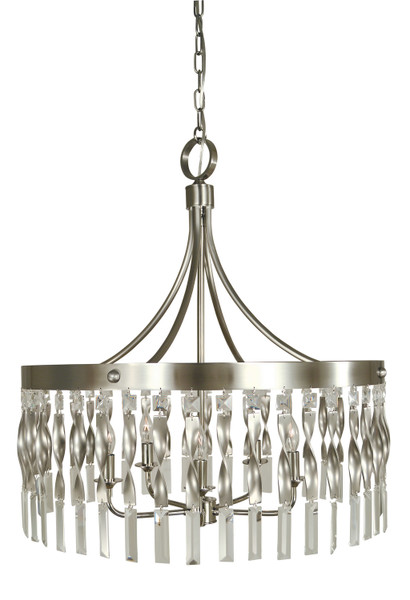 Framburg - 4715 SP/PN - Five Light Chandelier - Adele - Satin Pewter w/Polished Nickel