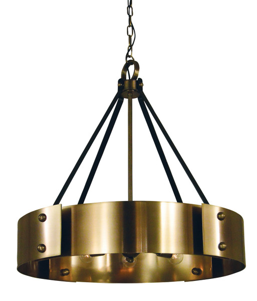 Framburg - 5298 AB/MBLACK - Eight Light Chandelier - Lasalle - Antique Brass w/Matte Black Accents