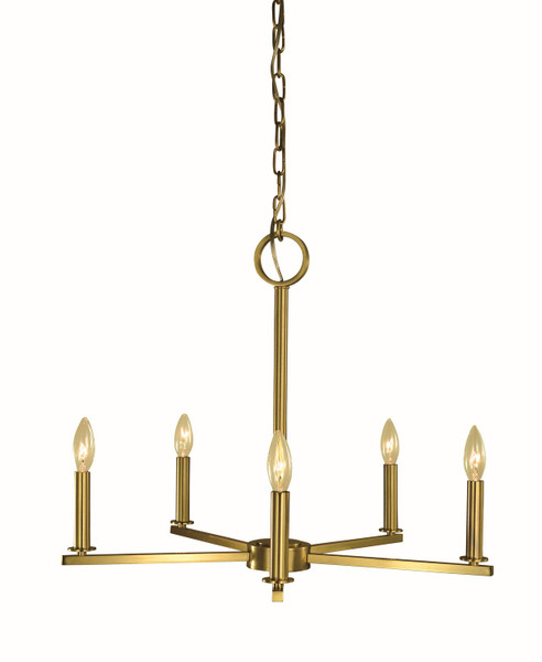Framburg - 5765 BR - Five Light Chandelier - Evelyn - Brushed Brass