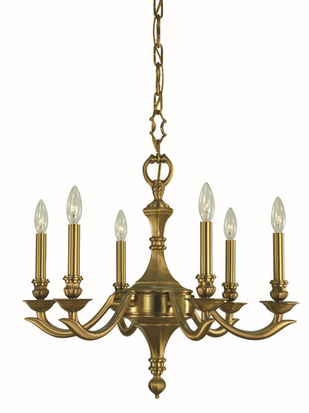 Framburg - 5936 BR - Six Light Chandelier - Scarsdale - Brushed Brass