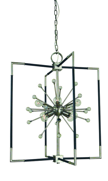 Framburg - L1118 BN/MBLACK - Eight Light Chandelier - Zeta - Brushed Nickel w/Matte Black Accents