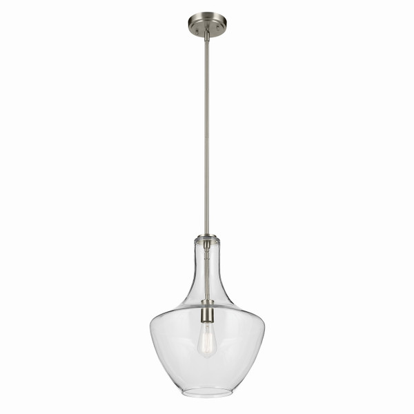Kichler - 42046NI - One Light Pendant - Everly - Brushed Nickel
