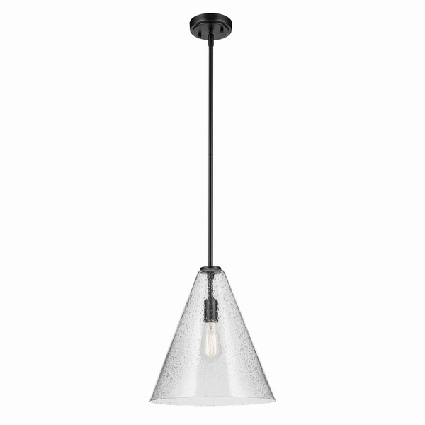 Kichler - 42200BKCS - One Light Pendant - Everly - Black
