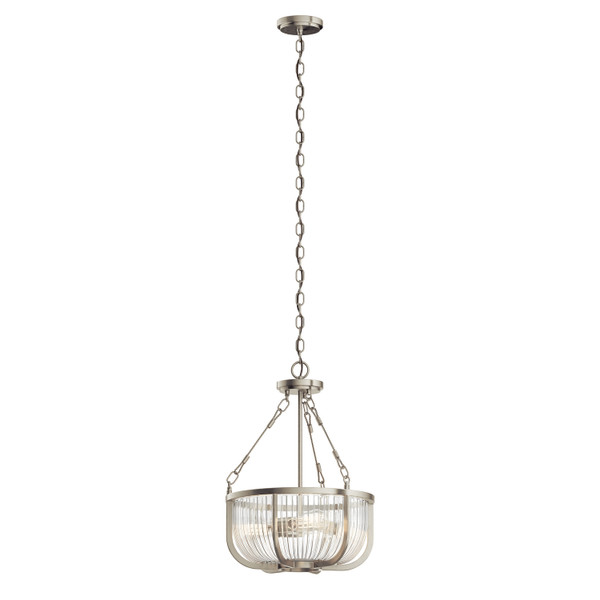 Kichler - 42389NI - Three Light Pendant - Roux - Brushed Nickel