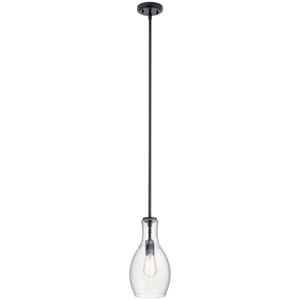 Kichler - 42456BK - One Light Pendant - Everly - Black