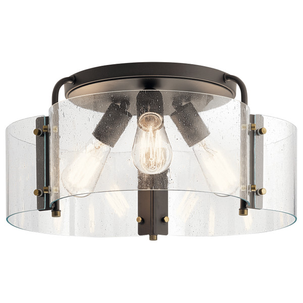 Kichler - 42955OZ - Three Light Semi Flush Mount - Thoreau - Olde Bronze