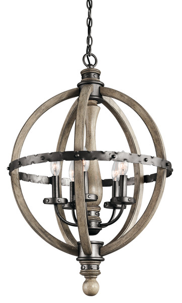 Kichler - 43324DAG - Five Light Chandelier - Evan - Distressed Antique Gray