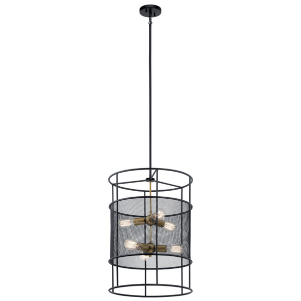 Kichler - 43596BK - Six Light Foyer Pendant - Piston - Black