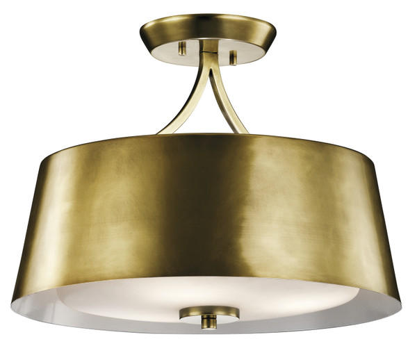 Kichler - 43744NBR - Three Light Pendant/Semi Flush - Maclain - Natural Brass