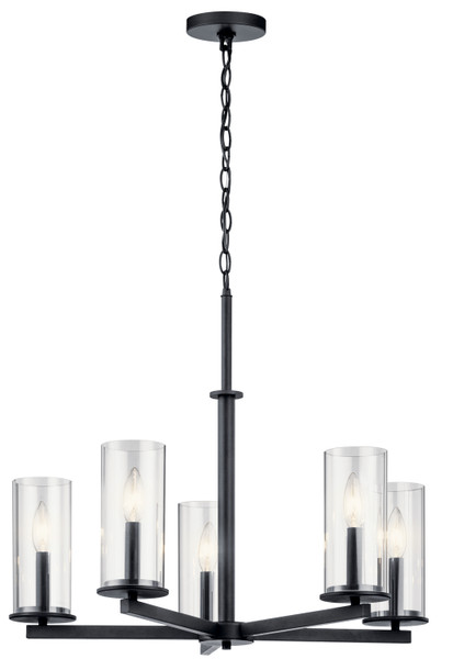 Kichler - 43999BK - Five Light Chandelier - Crosby - Black