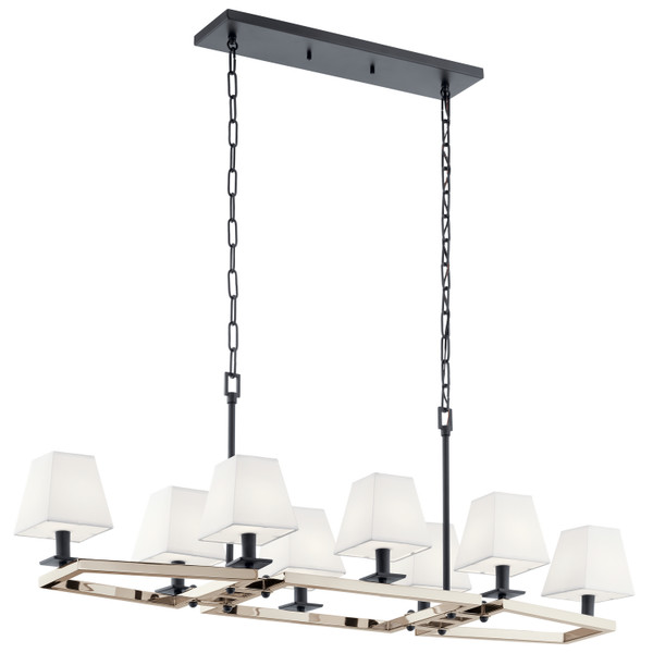 Kichler - 44023PN - Eight Light Linear Chandelier - Dancar - Polished Nickel