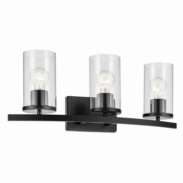 Kichler - 45497BKCLR - Three Light Bath - Crosby - Black