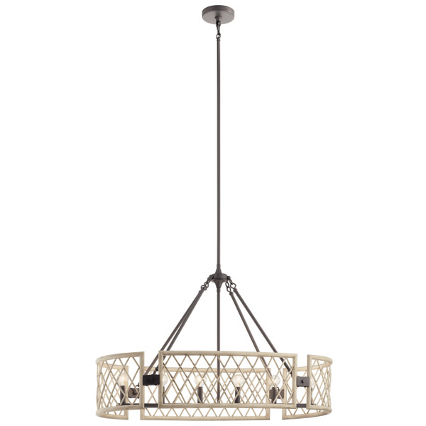 Kichler - 52078WWW - Six Light Chandelier - Oana - White Washed Wood