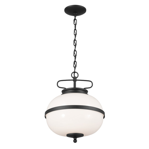 Kichler - 52478BKT - Two Light Pendant - Opal - Textured Black
