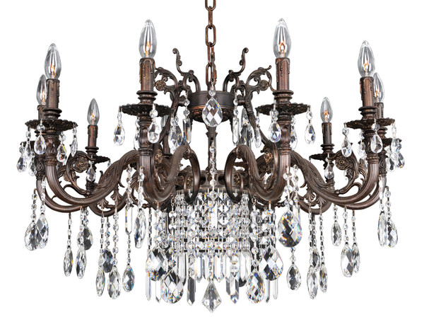 Allegri - 025650-013-FR001 - Ten Light Chandelier - Avelli - Sienna Bronze W-Antique Silver Leaf accents.
