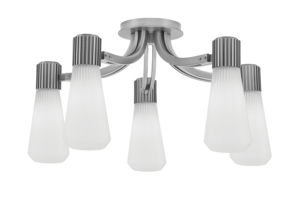 Toltec Lighting - 4817-GP-881 - Five Light Semi-Flush Mount - Everleigh - Graphite