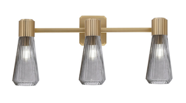 Toltec Lighting - 4823-NAB-882 - Three Light Bath Bar - Everleigh - New Age Brass