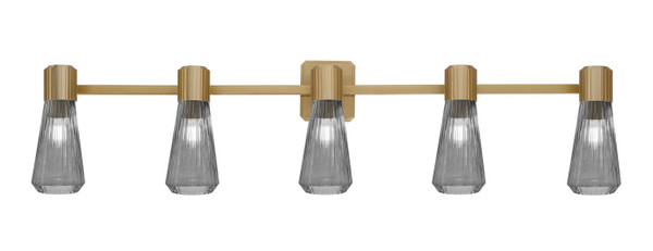 Toltec Lighting - 4825-NAB-882 - Five Light Bath Bar - Everleigh - New Age Brass
