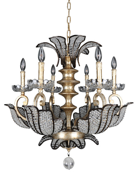 Allegri - 11256-028-FR001 - Six Light Chandelier - Tiepolo - Silver Leaf Sienna Bronze