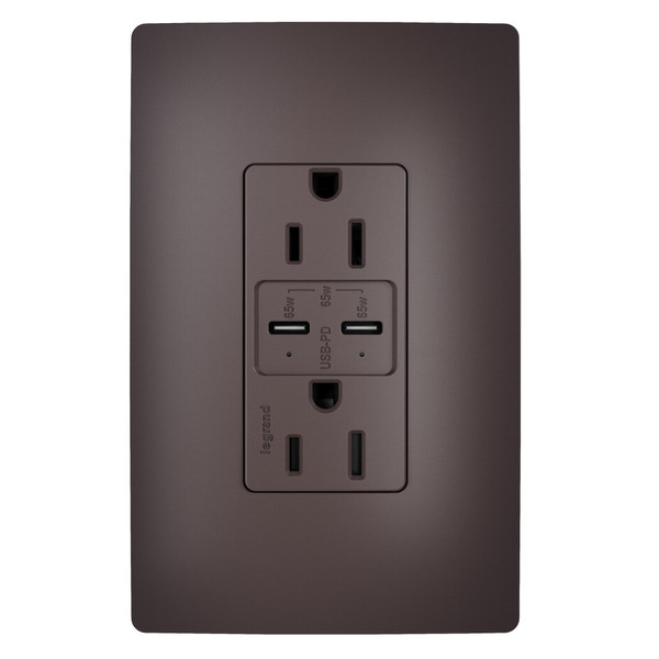 Legrand - R26USBPD65 - 65W USB Outlet Type C 15A Tamper-Resistant - radiant - Brown