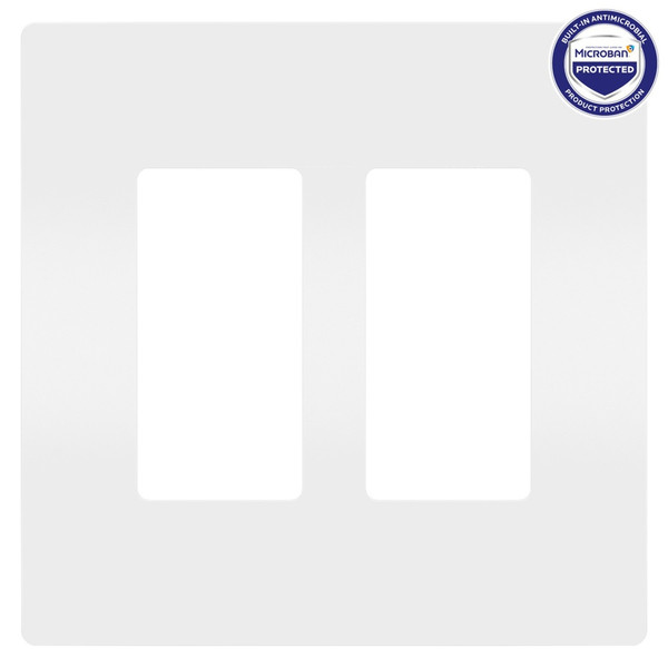 Legrand - RWP262WAMCC6 - Two-Gang Screwless Wall Plate with Microban - radiant - White