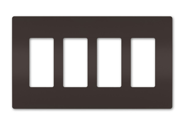 Legrand - RWP264 - Four-Gang Screwless Wall Plate - radiant - Brown