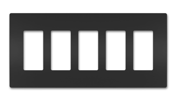 Legrand - RWP265BK - Five-Gang Screwless Wall Plate - radiant - Black