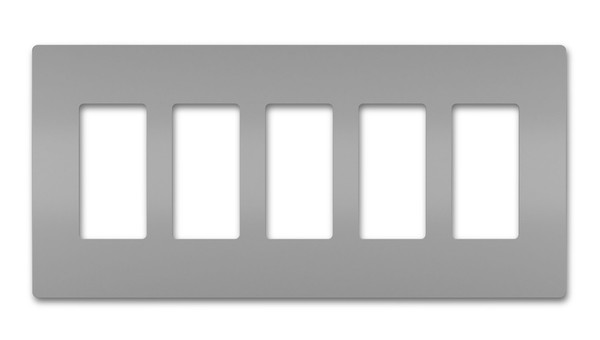Legrand - RWP265GRY - Five-Gang Screwless Wall Plate - radiant - Gray
