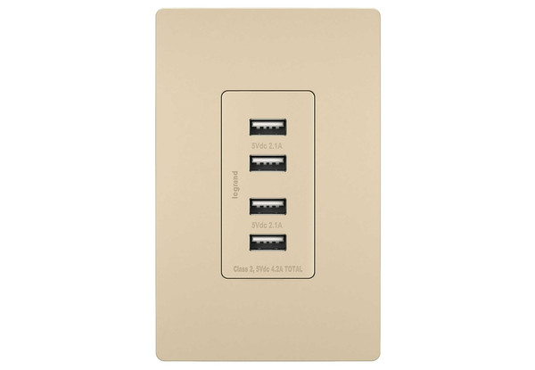 Legrand - TM8USB4ICC6 - Quad USB Charger - radiant - Ivory