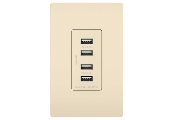 Legrand - TM8USB4LACC6 - Quad USB Charger - radiant - Light Almond