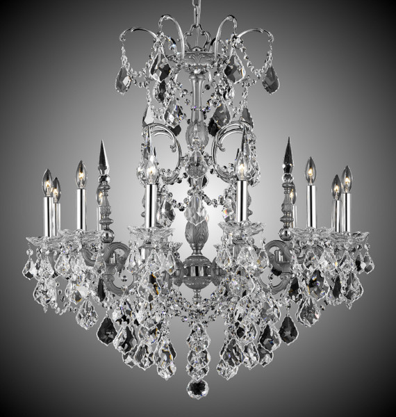 manufacturer_finish:Satin Nickel with Silver|light_source:Incandescent|crystal:A - Precision Clear French Pendaloque Crystal