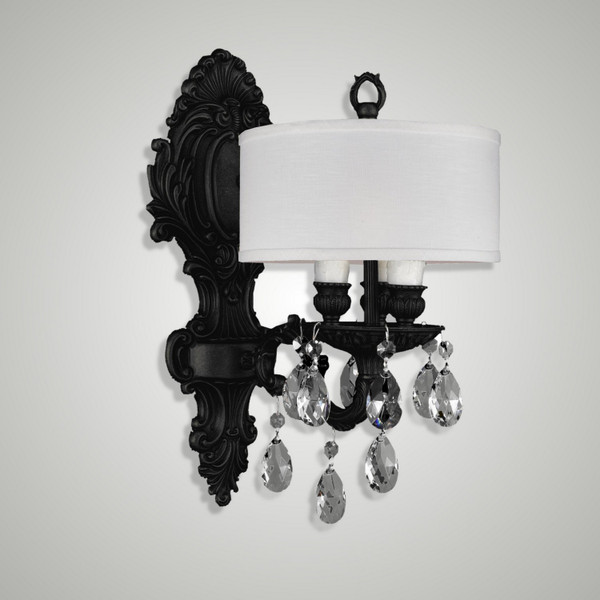 manufacturer_finish:Old Bronze(Black)|manufacturer_glass:Hard Linen Hard Back Fabric Shade|light_source:Incandescent|crystal:O - Precision Clear Oval Crystal