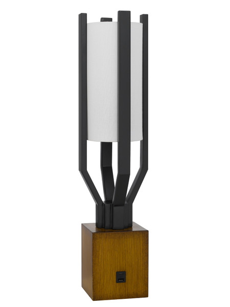 Cal Lighting - BO-3233TB - One Light Table Lamp - Woodsmere - Matte Black/Wood
