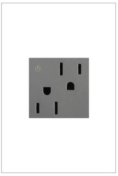 Legrand - ARCD152M10 - 15A Tamper-Resistant Dual-Controlled Outlet - adorne - Magnesium