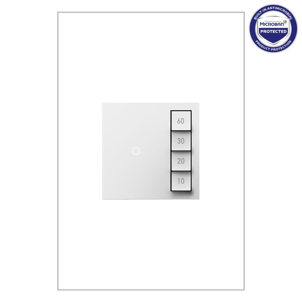 Legrand - ASTM2W2 - Timer Switch Manual On/Timed Off with Microban - adorne - White