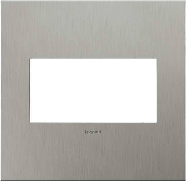 Legrand - AWC2GBS4 - Two-Gang Screwless Wall Plate - adorne - Brushed Stainless Steel