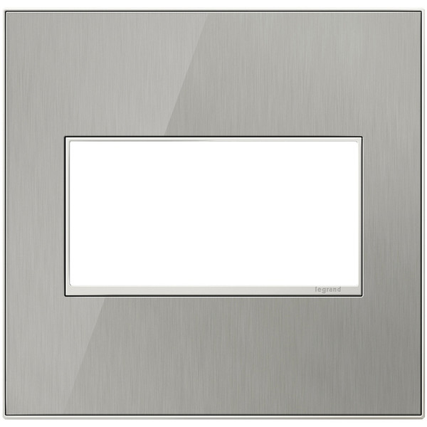 Legrand - AWM2GMS4 - Two-Gang Screwless Wall Plate - adorne - Brushed Stainless
