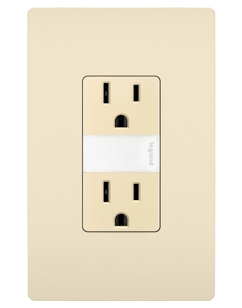 Legrand - NTL885TRLACC6 - 15A Tamper-Resistant Outlet with Night Light - radiant - Light Almond